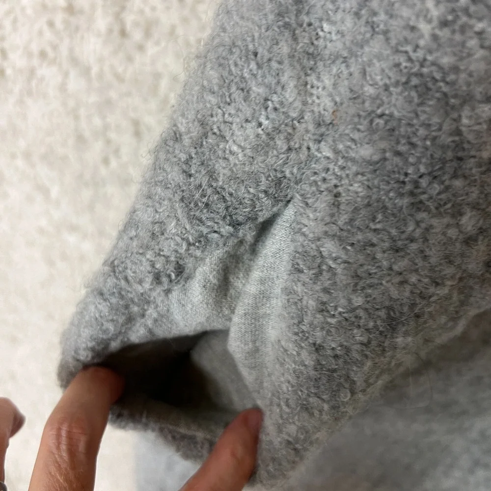 Lou & Grey Open‎ Front Cardigan Sweater Womens XS Gray Wool Alpaca Blend Shawl - Picture 6 of 7